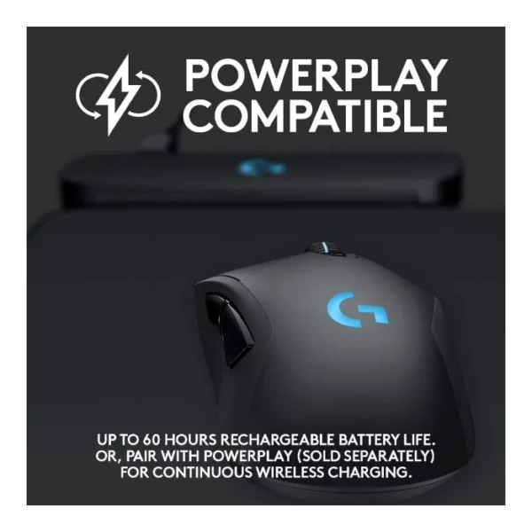 Logitech G703 LIGHTSPEED — Mouse Inalámbrico, 25K Sensor, PowerPlay Compatible - Negro - Imagen 5
