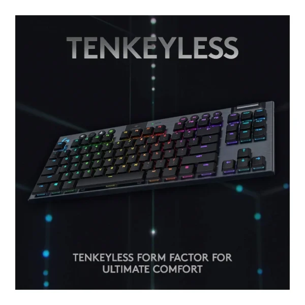 Logitech G915 TKL — Teclado Mecánico, Switch GL Táctil, Inalámbrico, Negro (Inglés) - Imagen 4