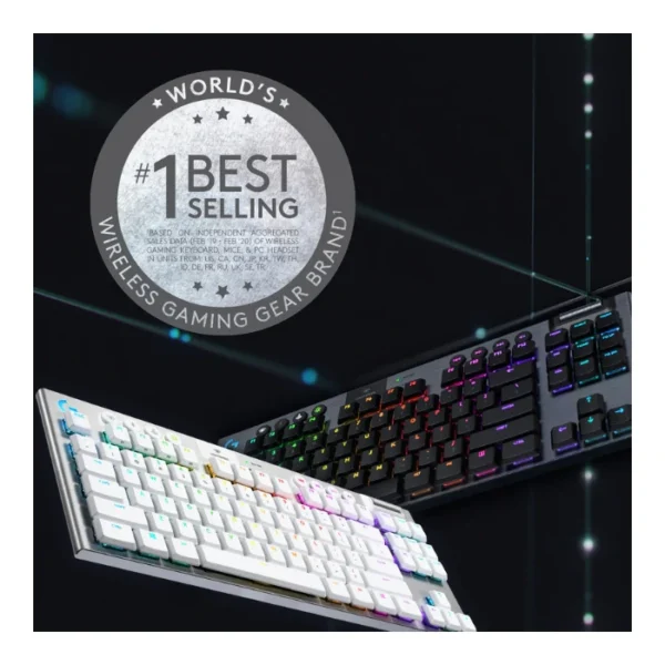 Logitech G915 TKL — Teclado Mecánico, Switch GL Táctil, Inalámbrico, Negro (Inglés) - Imagen 3