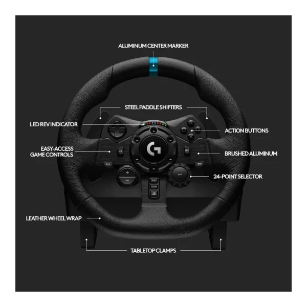Logitech G923 TRUEFORCE — Volante de carreras + pedales, para PS5, PS4 y PC - Imagen 9