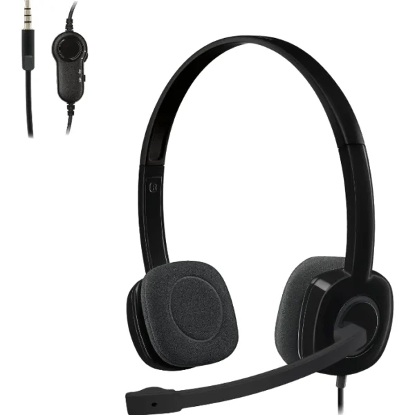 Logitech H151 Audífono stereo con cable, 3.5mm, micrófono - Negro - Imagen 4