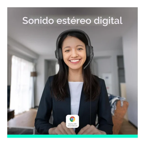Logitech H390 — Audífono con cable | 1.9m | USB | para conferencias | micrófono - Negro - Imagen 2