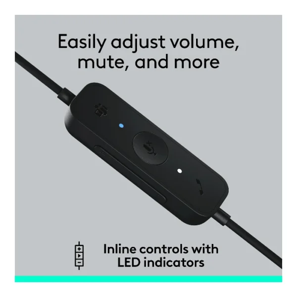 Logitech H570e Doble — Auricular con cable | Stereo | Cancelación de ruido | USB | Negro - Imagen 5
