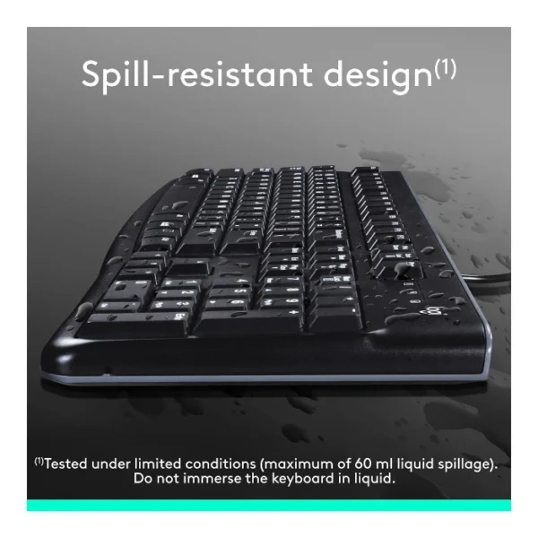 Logitech K120 — Teclado con cable USB, inglés - Negro - Imagen 5