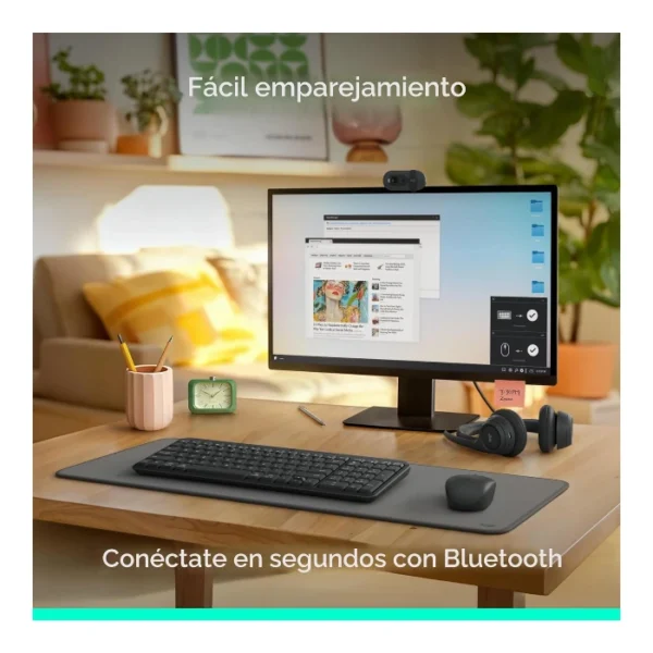 Logitech K250 — Teclado compacto, bluetooth inalámbrico, español - Rosa - Imagen 2