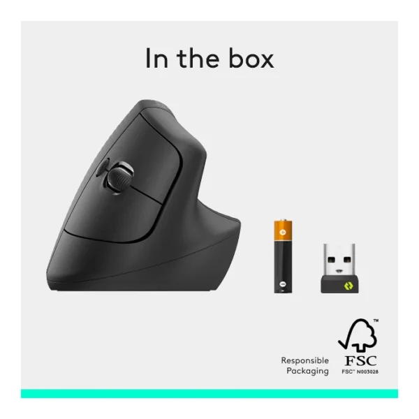Logitech Lift Vertical — Mouse Inalámbrico, USB-A, Bluetooth, diestros - Negro - Imagen 9