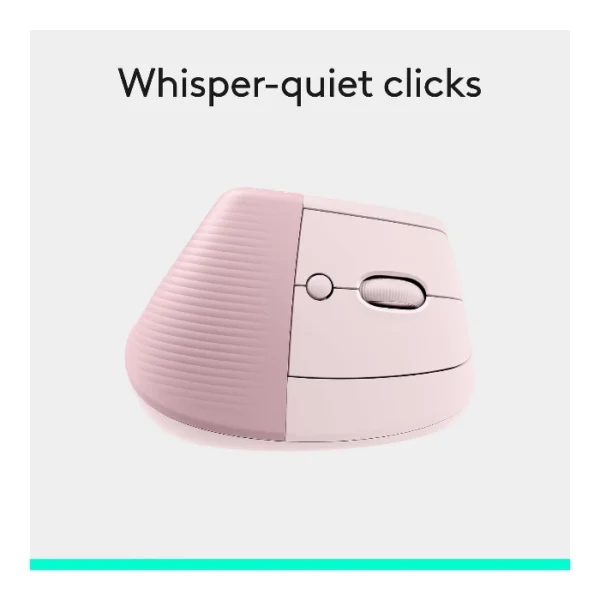 Logitech Lift Vertical — Mouse Inalámbrico | USB-A | Bluetooth | diestros - Rosa - Imagen 5