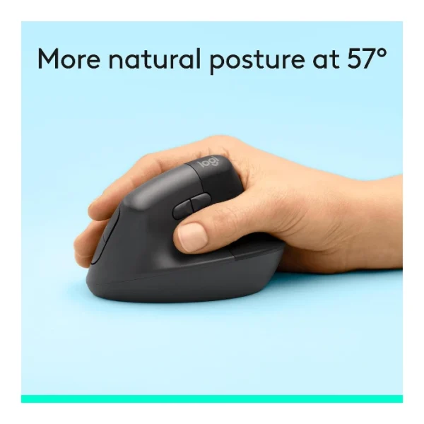 Logitech Lift Vertical — Mouse Inalámbrico, USB-A, Bluetooth, diestros - Negro - Imagen 3