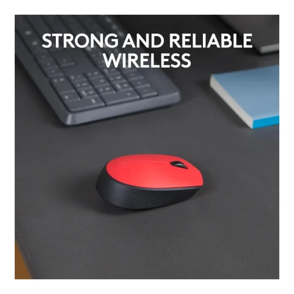 Logitech M170 — Mouse inalámbrico, diestro y zurdo - Rojo/Negro - Imagen 3