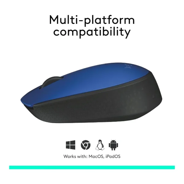 Logitech M170 — Mouse inalámbrico, diestro y zurdo - Azul/Negro - Imagen 4