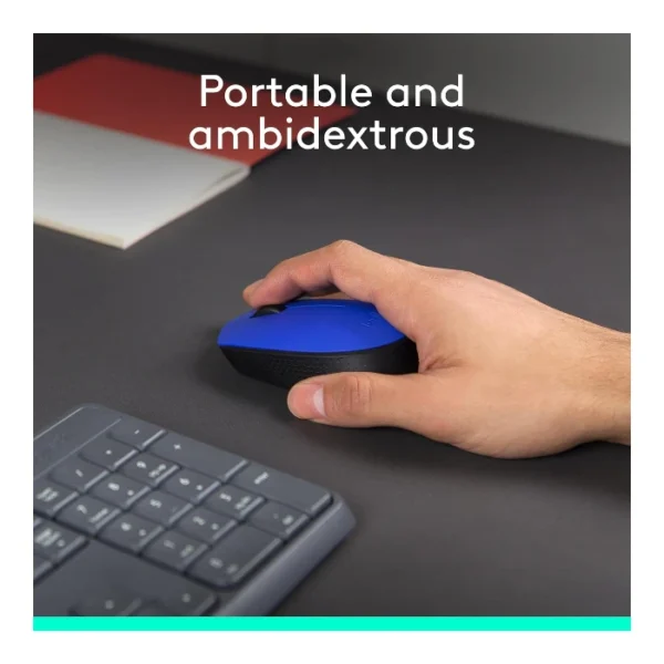 Logitech M170 — Mouse inalámbrico, diestro y zurdo - Azul/Negro - Imagen 3