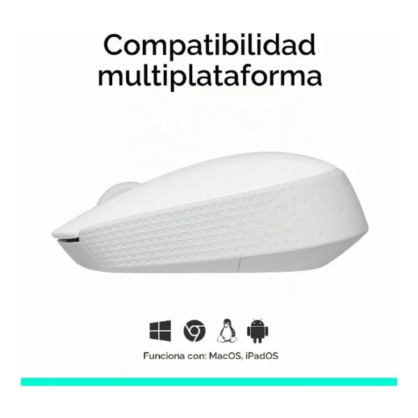 Logitech M170 — Mouse Inalámbrico | USB | 1000DPI - Blanco - Imagen 4