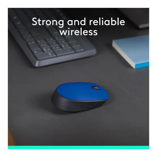 Logitech M170 — Mouse inalámbrico, diestro y zurdo - Azul/Negro - Imagen 2