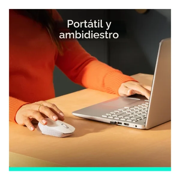 Logitech M170 — Mouse Inalámbrico | USB | 1000DPI - Blanco - Imagen 3