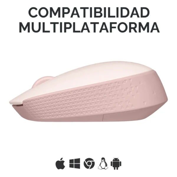 Logitech M170 — Mouse Inalámbrico | USB | 1000DPI - Rosa - Imagen 4