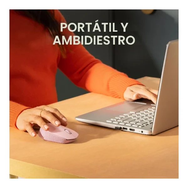 Logitech M170 — Mouse Inalámbrico | USB | 1000DPI - Rosa - Imagen 3