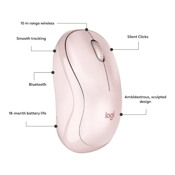 Logitech M240 Mouse compacto inalámbrico, bluetooth - Rose - Imagen 7