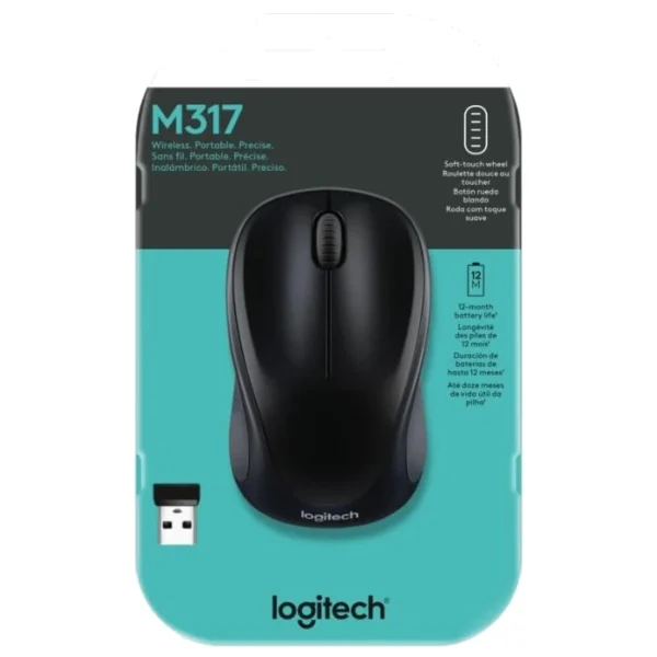 Logitech M317 Mouse inalámbrico, óptico - Negro - Imagen 2