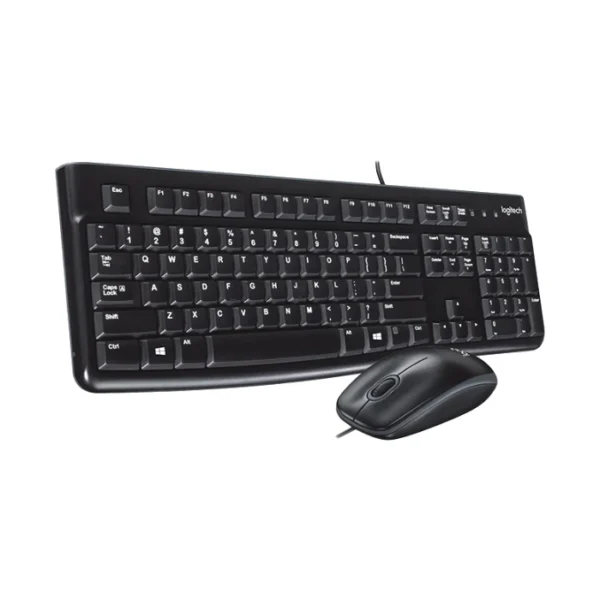 Logitech MK120 — Juego de teclado y ratón con cable USB, Inglés - Negro