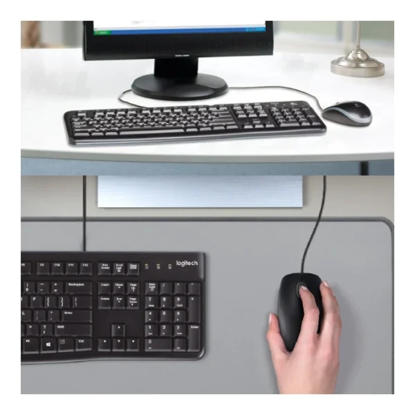 Logitech MK120 — Juego de teclado y ratón con cable USB, Inglés - Negro - Imagen 5