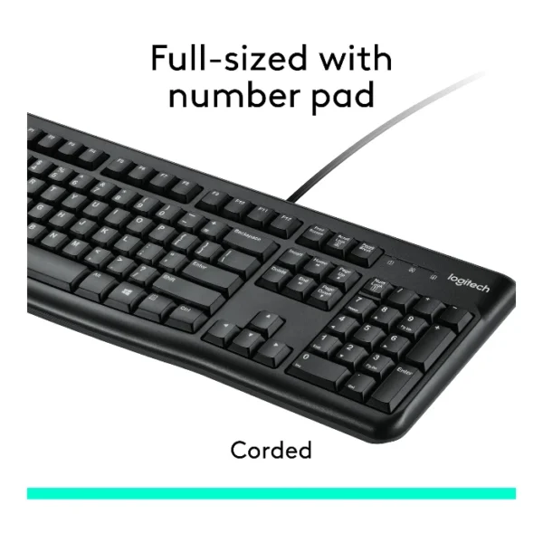 Logitech MK120 Combo teclado y ratón con cable USB, inglés - Negro - Imagen 5