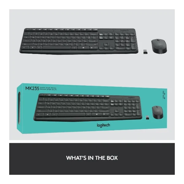 Logitech MK235 Combo teclado y ratón inalámbrico, español - Negro - Imagen 7