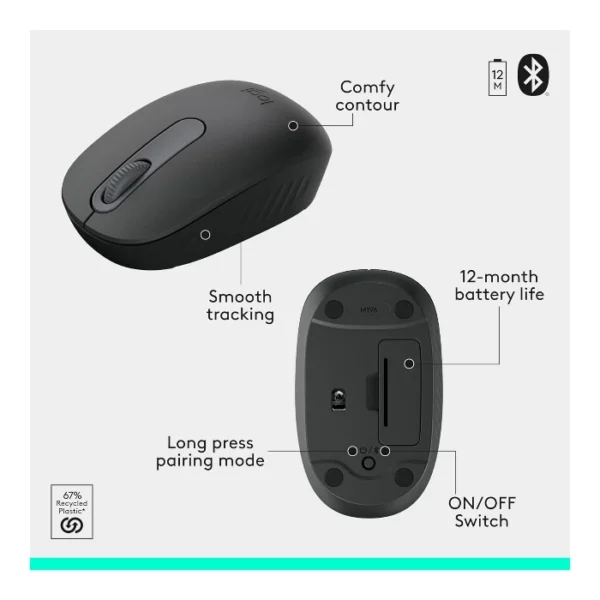 Logitech MK250 Compact — Juego de teclado y ratón inalámbrico, Español, Bluetooth - Grafito - Imagen 6