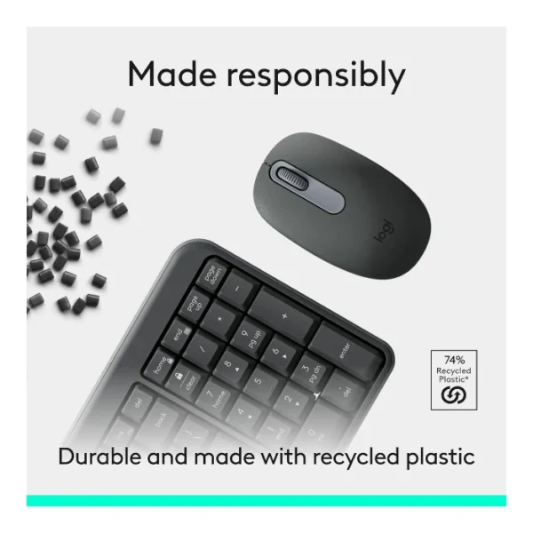 Logitech MK250 Compact — Juego de teclado y ratón inalámbrico, Español, Bluetooth - Grafito - Imagen 7