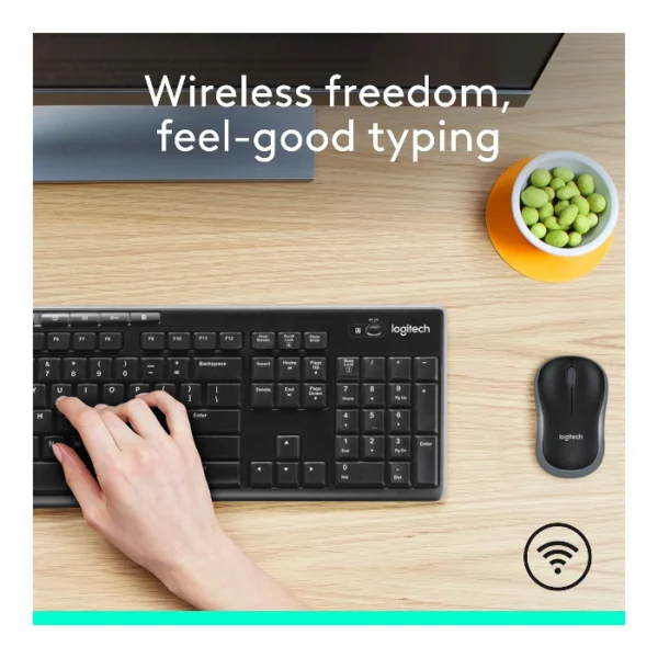 Logitech MK270 — Juego de teclado y ratón inalámbrico, Inglés - Negro - Imagen 2