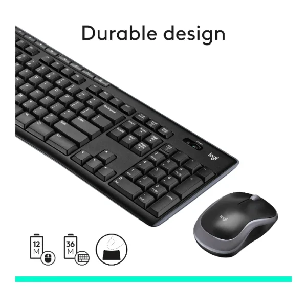 Logitech MK270 — Juego de teclado y ratón inalámbrico, Inglés - Negro - Imagen 5