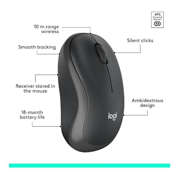 Logitech MK295 Silent — Combo teclado y ratón inalámbrico, español - Grafito - Imagen 10