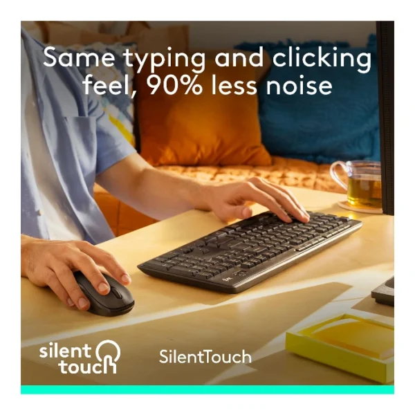 Logitech MK295 Silent — Combo teclado y ratón inalámbrico, español - Grafito - Imagen 3
