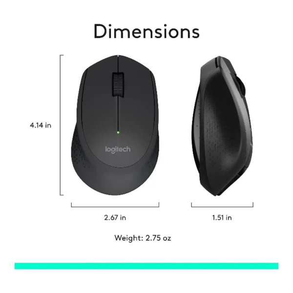 Logitech MK345 Combo teclado y ratón inalámbrico, inglés - Negro - Imagen 7
