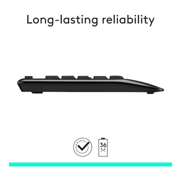 Logitech MK345 Combo teclado y ratón inalámbrico, inglés - Negro - Imagen 4