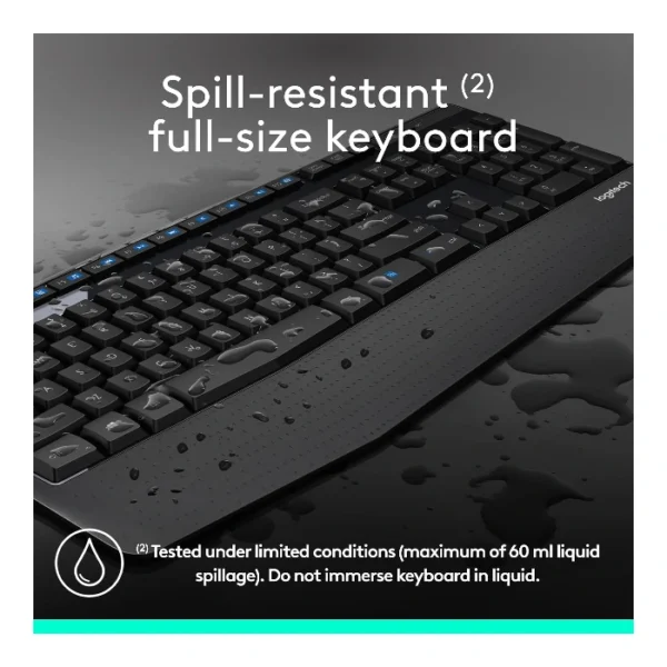 Logitech MK345 Combo teclado y ratón inalámbrico, inglés - Negro - Imagen 2