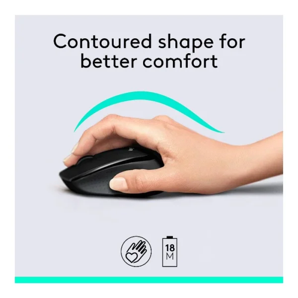 Logitech MK345 Combo teclado y ratón inalámbrico, inglés - Negro - Imagen 3