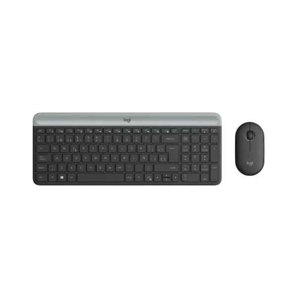 Logitech MK470 Slim — Combo teclado y ratón inalámbrico, Español - Grafito