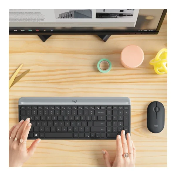 Logitech MK470 Slim — Combo teclado y ratón inalámbrico, Español - Grafito - Imagen 3