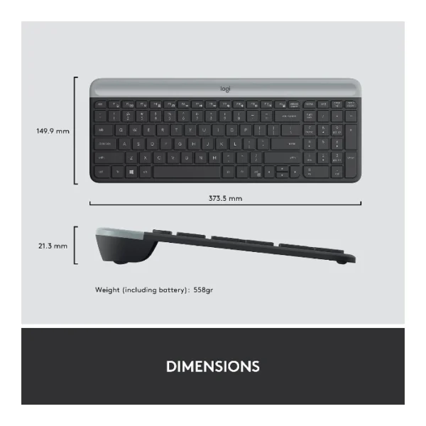 Logitech MK470 Slim — Combo teclado y ratón inalámbrico, Español - Grafito - Imagen 9