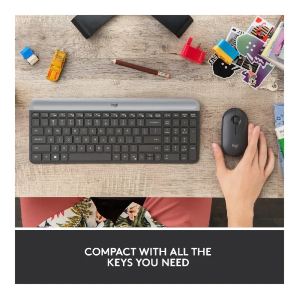 Logitech MK470 Slim — Combo teclado y ratón inalámbrico, Español - Grafito - Imagen 3