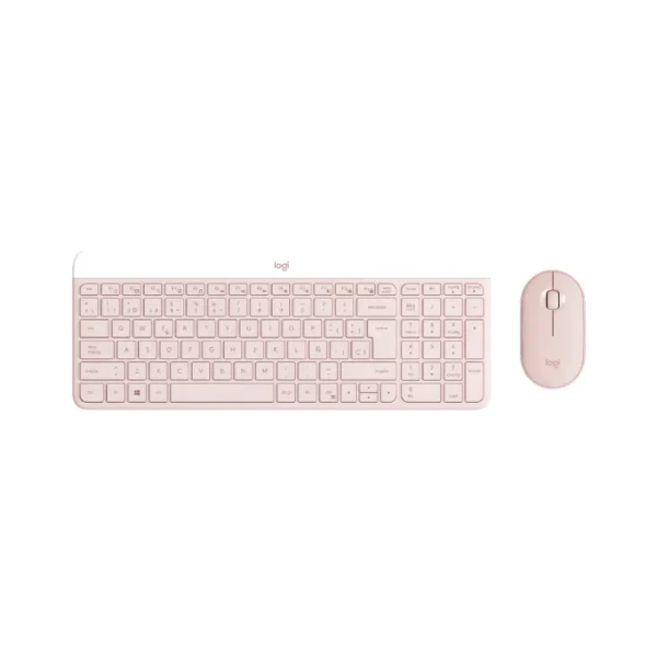Logitech MK470 Slim — Combo teclado y ratón inalámbrico, Español - Rosa