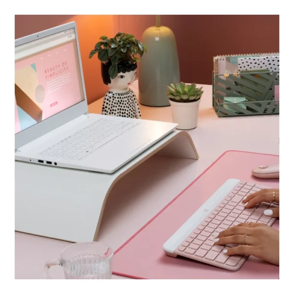 Logitech MK470 Slim — Combo teclado y ratón inalámbrico, Español - Rosa - Imagen 3