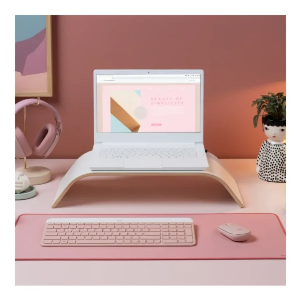 Logitech MK470 Slim — Combo teclado y ratón inalámbrico, Español - Rosa - Imagen 2