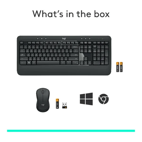 Logitech MK540 Advanced — Juego de teclado y ratón inalámbrico, inglés - Negro - Imagen 7