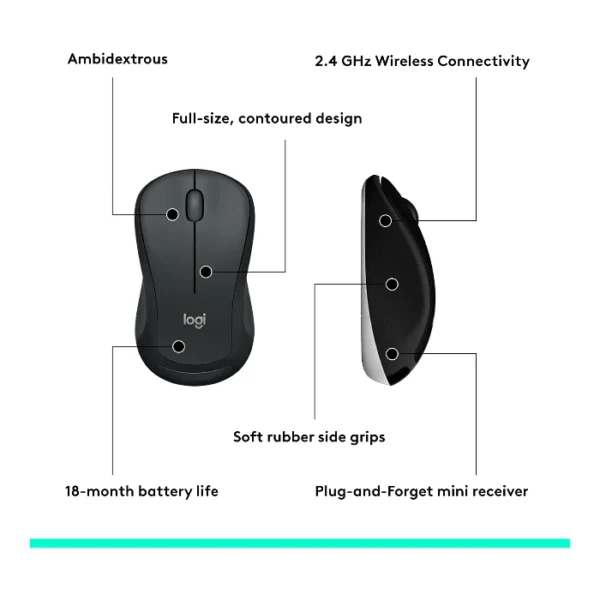 Logitech MK540 Advanced — Juego de teclado y ratón inalámbrico, inglés - Negro - Imagen 5