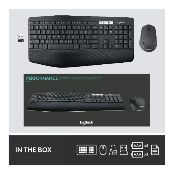 Logitech MK850 Performance — Juego de teclado y ratón inalámbrico, Inglés, Bluetooth - Negro - Imagen 8