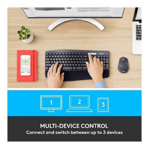 Logitech MK850 Performance — Juego de teclado y ratón inalámbrico, Inglés, Bluetooth - Negro - Imagen 2