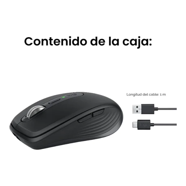 Logitech MX Anywhere 3S — Mouse compacto inalámbrico, Bluetooth, multidispositivo - Grafito - Imagen 9