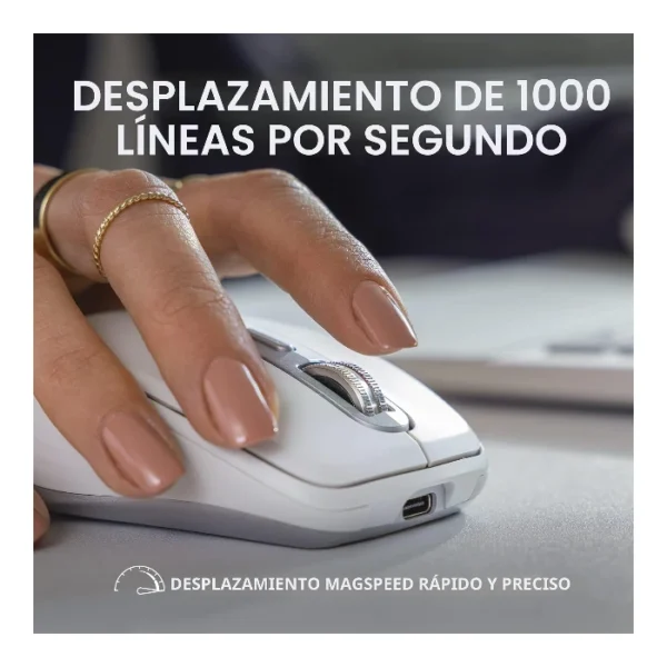 Logitech MX Anywhere 3S — Mouse compacto inalámbrico, Bluetooth, multidispositivo  - Gris pálido - Imagen 6