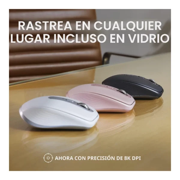 Logitech MX Anywhere 3S — Mouse compacto inalámbrico, Bluetooth, multidispositivo  - Gris pálido - Imagen 2